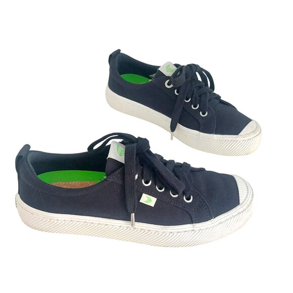 CARIUMA Sneakers OCA Low Black Canvas Sustainable Casual Shoes Unisex W8 M6.5 - Picture 3 of 13
